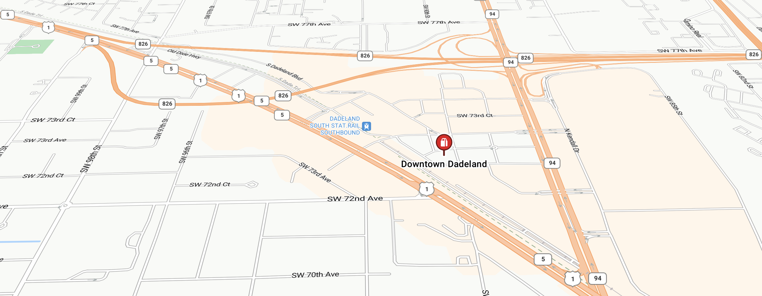 The Downtown Dadeland Apartments Location Map